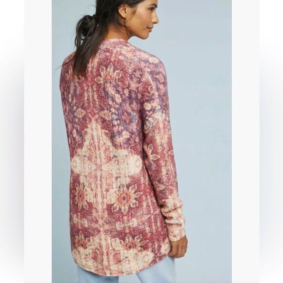 Anthropologie Akemi + Kin Laurel Canyon Cream Pink Wool Alpaca Knit Cardigan - Picture 5 of 16